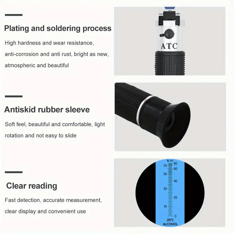 Handheld Alcohol Refractometer for Spirits and Brewing